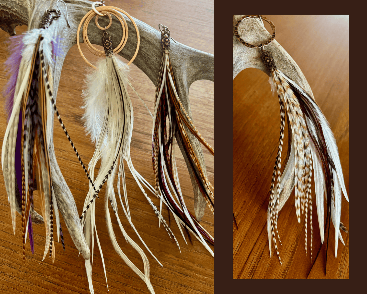 Feather Earrings - Handcrafted