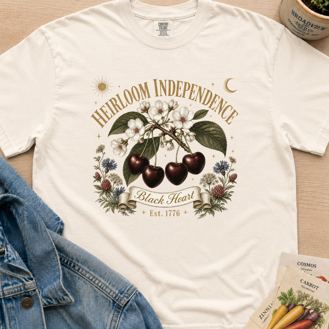 Black Heart Cherry — Comfort Colors Tee